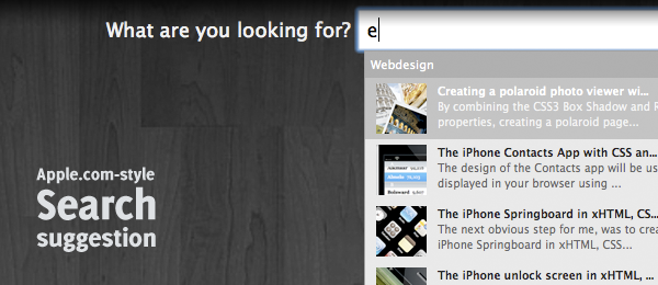 search suggestion A fancy Apple.com style search suggestion