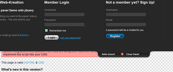 sliding login panel jquery Create a Nice & Clean Sliding Login Panel in jQuery  web kreation