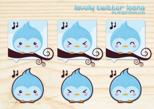 Lovely Twitter Icons by Catmy 500x353 The best free awesome twitter icon sets in one places, huge lists.