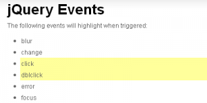jqueryevents 300x150 The best tutorials combining HTML,CSS,PHP and JQuery