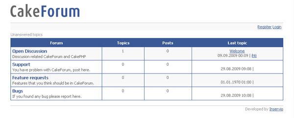 CakeForum CakeForum CakeForum, lightweight CakePHP powered forum