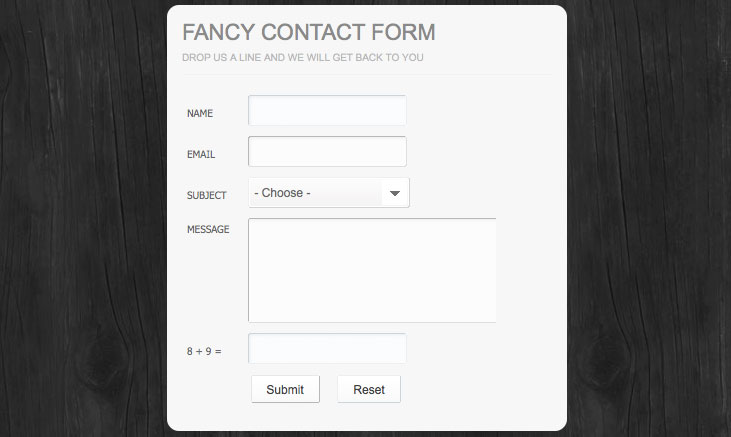 JQtransform1 Fancy contact form using JQtransform plugin and JQuery