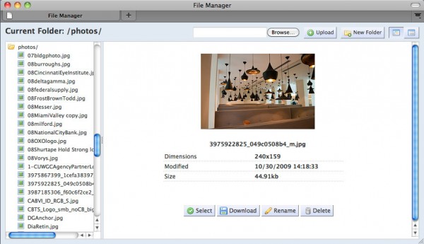 FileManager Detail 600x345 FileManager   web based file browser