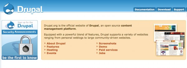 drupal drupal 600x219 5 CMS ready for creating social networking site