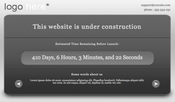under contruction template 600x351 Cool  Site Under Construction Template