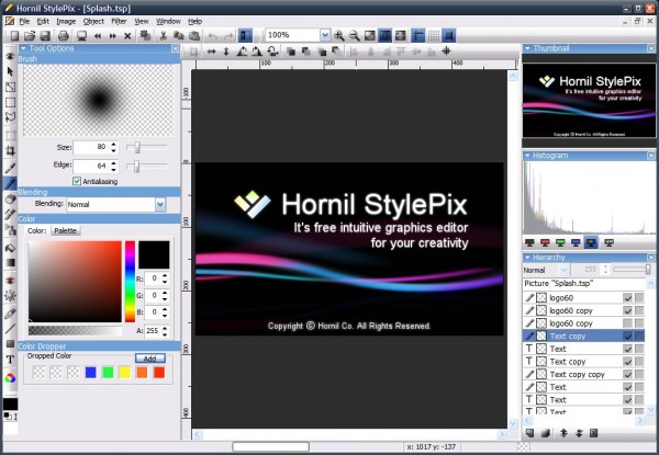 HornilStylePix1.0.2 600x415 Hornil StylePix   Free Image and Photo Editor