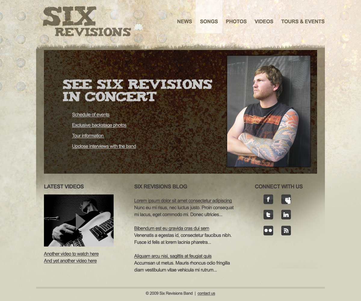 band website fullscreenshot1 5 Best Web Design  tutorials on november 2009