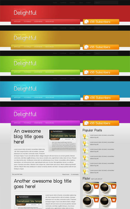blog-design blog design Delightful – goodlooking and free blog PSD design