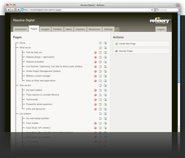 refinery screenshot Refinery   Ruby On Rail Content Management System