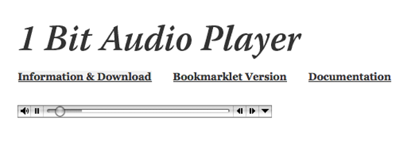 1bit audio player 1 Bit Audio Player   lightweight Adobe Flash MP3 player