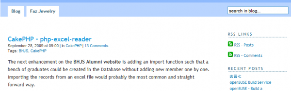cakephp excel reader 600x189 Tutorials and resources Dealing with xls files on CakePHP