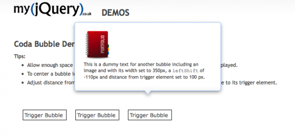 coda bubbles 600x283 Coda Bubbles JQuery plugin