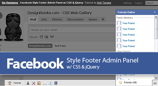 facebook admin panel How to create Facebook Style Footer Admin Panel