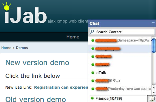 ijab iJab   ajax web jabber client