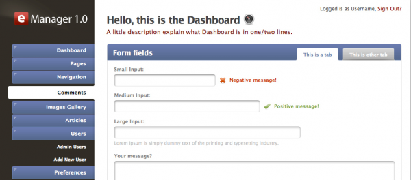 emanager emanager 600x264 25 Premium Admin Template on Themeforest