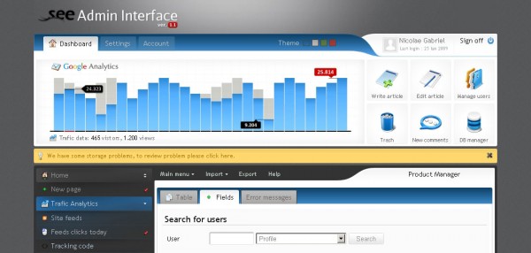 seeadmin seeadmin 600x286 25 Premium Admin Template on Themeforest