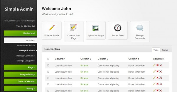simpla-admin simpla admin 600x314 25 Premium Admin Template on Themeforest