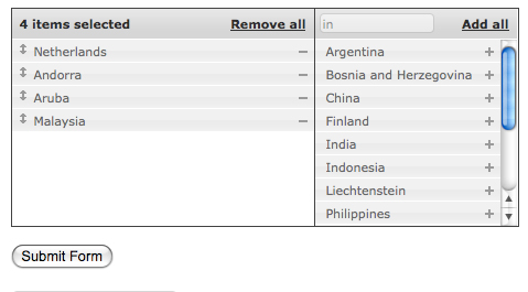 multiple-select multiple select jQuery UI Multiselect sortable, searchable multiple select widget