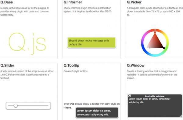 qutensil 600x393 Qutensil   Javascript Toolset for Prototype & Scriptaculous 