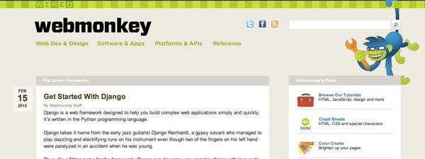webmonkey A Roundup of 10 Django Tutorials