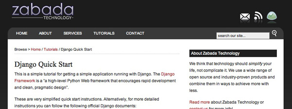zabada A Roundup of 10 Django Tutorials