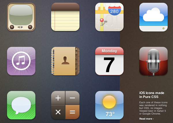 cssicons iOS   Icons Made in Pure CSS