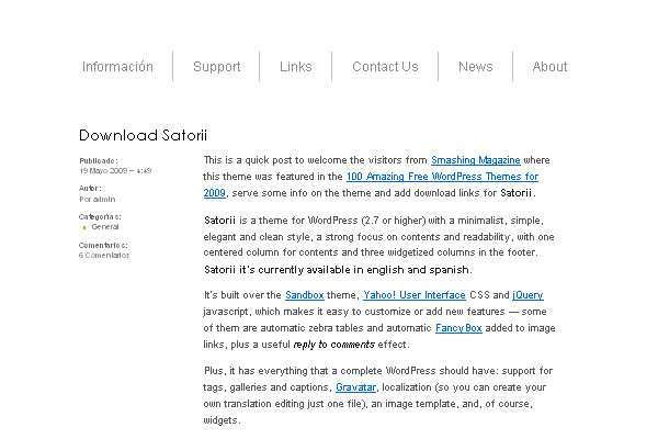 Satorii 108 Free High Quality Wordpress Themes
