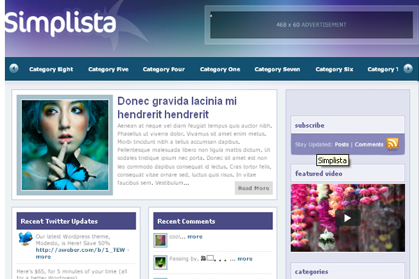 Simplista 108 Free High Quality Wordpress Themes