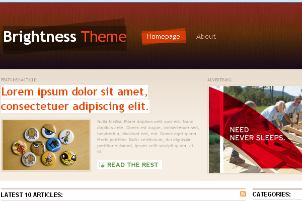 Brightness 108 Free High Quality Wordpress Themes