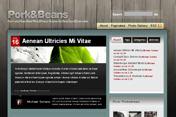 Pork and Beans 108 Free High Quality Wordpress Themes