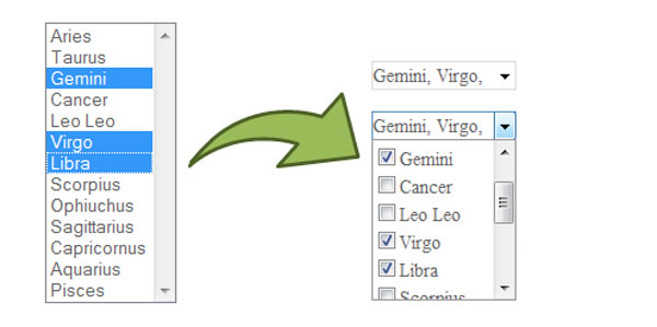 drop down check list jQuery Dropdown Check List  Transforms a Regular Select  Element Into a Dropdown Checkbox List