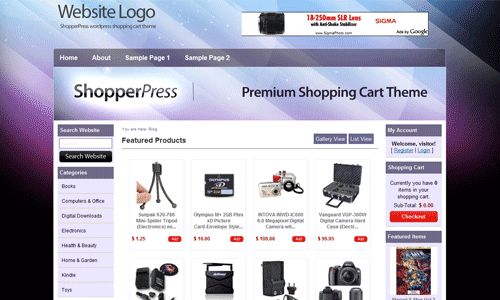 shopper press 108 Free High Quality Wordpress Themes