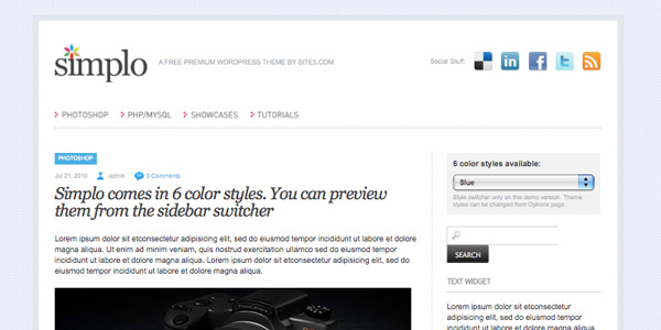 simplo simplo 20 Excellent Free Wordpress 3.0 Themes