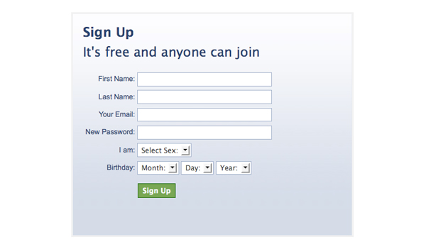 facebook signup form Tutorials and Resources for Creating Facebook Style Interface