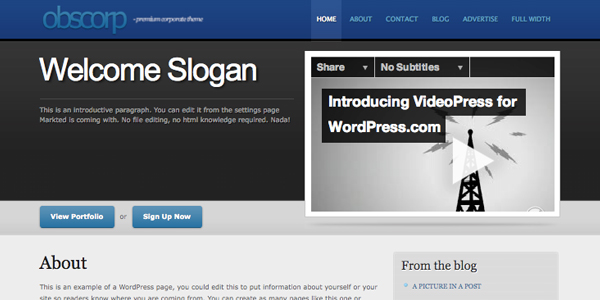 obscorp obscorp 13 New and Free High Quality Wordpress Themes