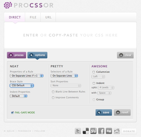 proCSSor ProCSSor   Web Based CSS Prettifier 