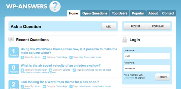 wp answer WP Answers   Turn Wordpress Into Question Answer & Website