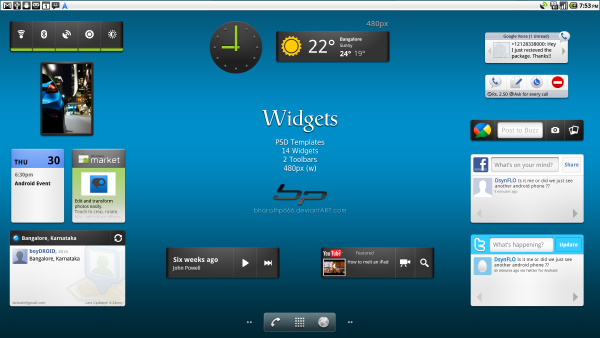 android  widgets 14 Free Android Widgets PSD Templates