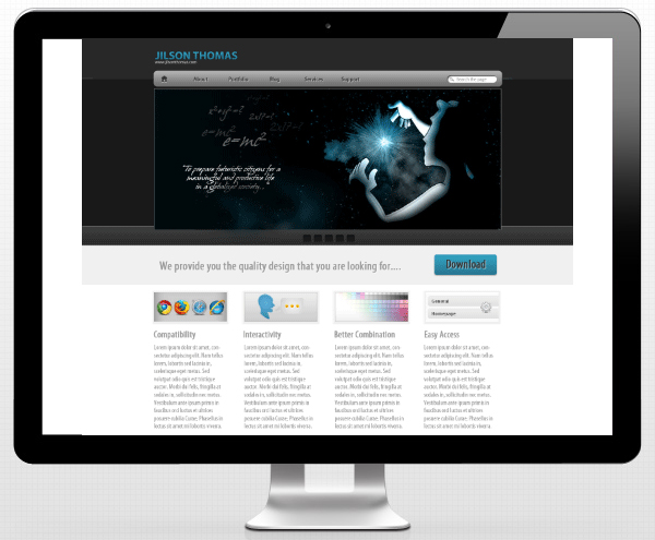 final Create Clean Business Web Layout in Adobe Photoshop