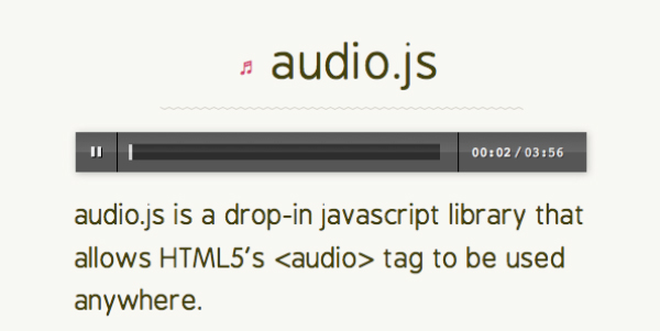 audiojs audio.js   Add HTML5s audio Tag Anywhere
