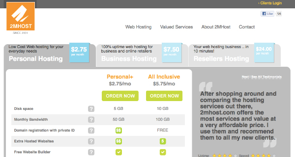 2mhost 2MHost.com   Popular Cheap Hosting  @$2.75/mo