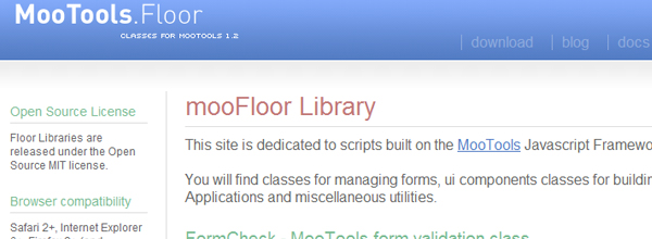 moofloor library 30 All Time Greatest MooTools Plugins