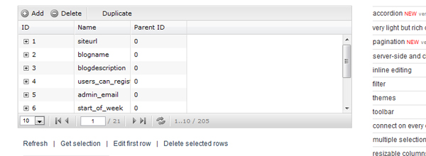 omnigrid 30 All Time Greatest MooTools Plugins