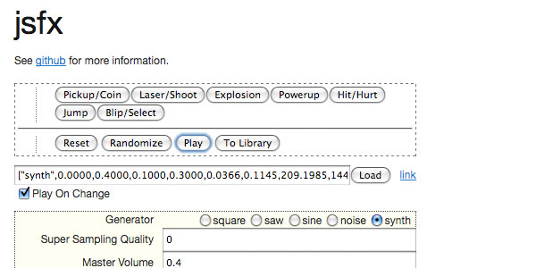jsfx jsfx   Javascript Sound Effect Generator 