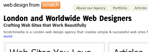 10 webdesign scratch 26 Websites Featuring Bold, Branded Typography