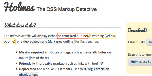 holmes Holmes   The CSS Markup Detective