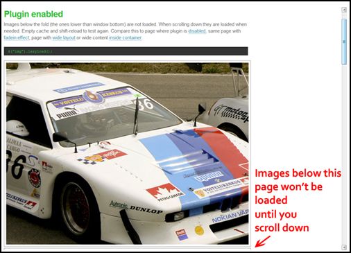 Lazy Load Lazy Load jQuery WordPress Plugin