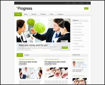 Black and Green Highlights 15 WordPress Business Themes
