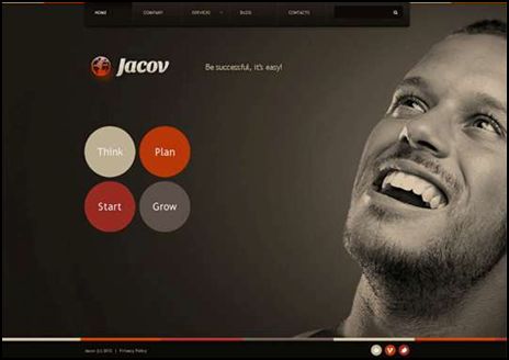 Business WP Theme with Circle Elements in Navigation Menu 15 WordPress Business Themes
