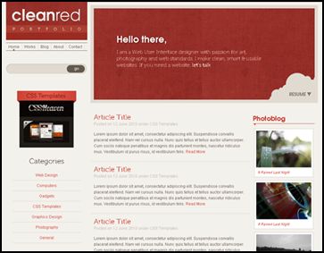 Clean Red Clean Red 40 Free HTML5 and CSS Templates